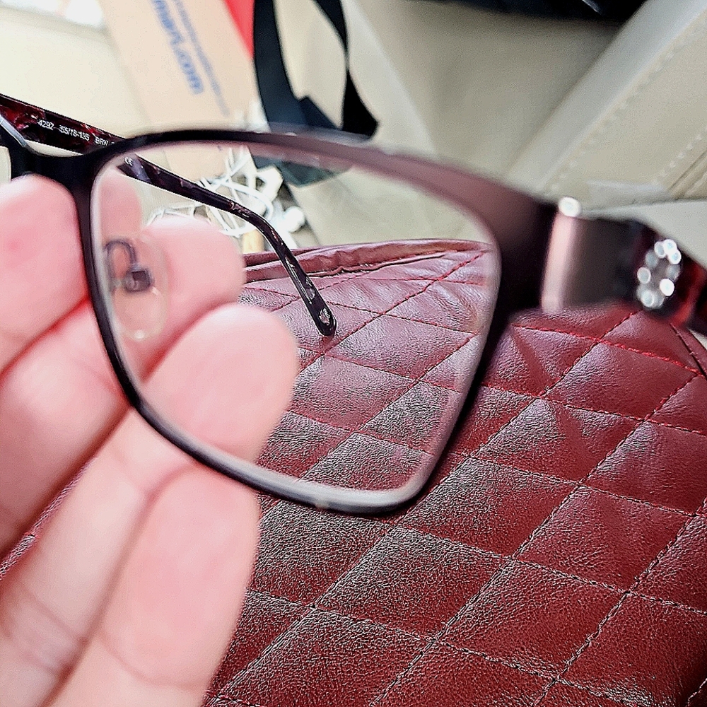 FIN$ HELIUM Designer Italian Metal Frame Burgundy Tortoise Classy Side Bling